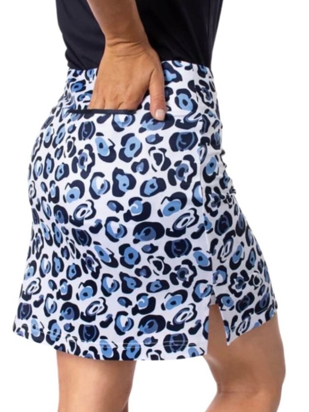 Golftini Leopard Athletic Golf Skort - Cyclone - Blue, Navy, White - Large - Picture 13 of 13